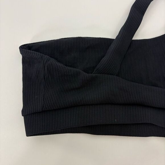 Mimi The Label Black Ribbed One Shoulder Swimsuit Top Size Small - Picture 6 of 7